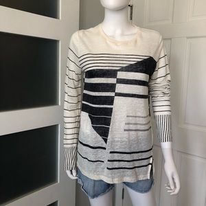 Vince Linen Long Sleeve Top Sz M